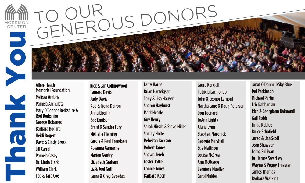 Thank you to our generous donors. 