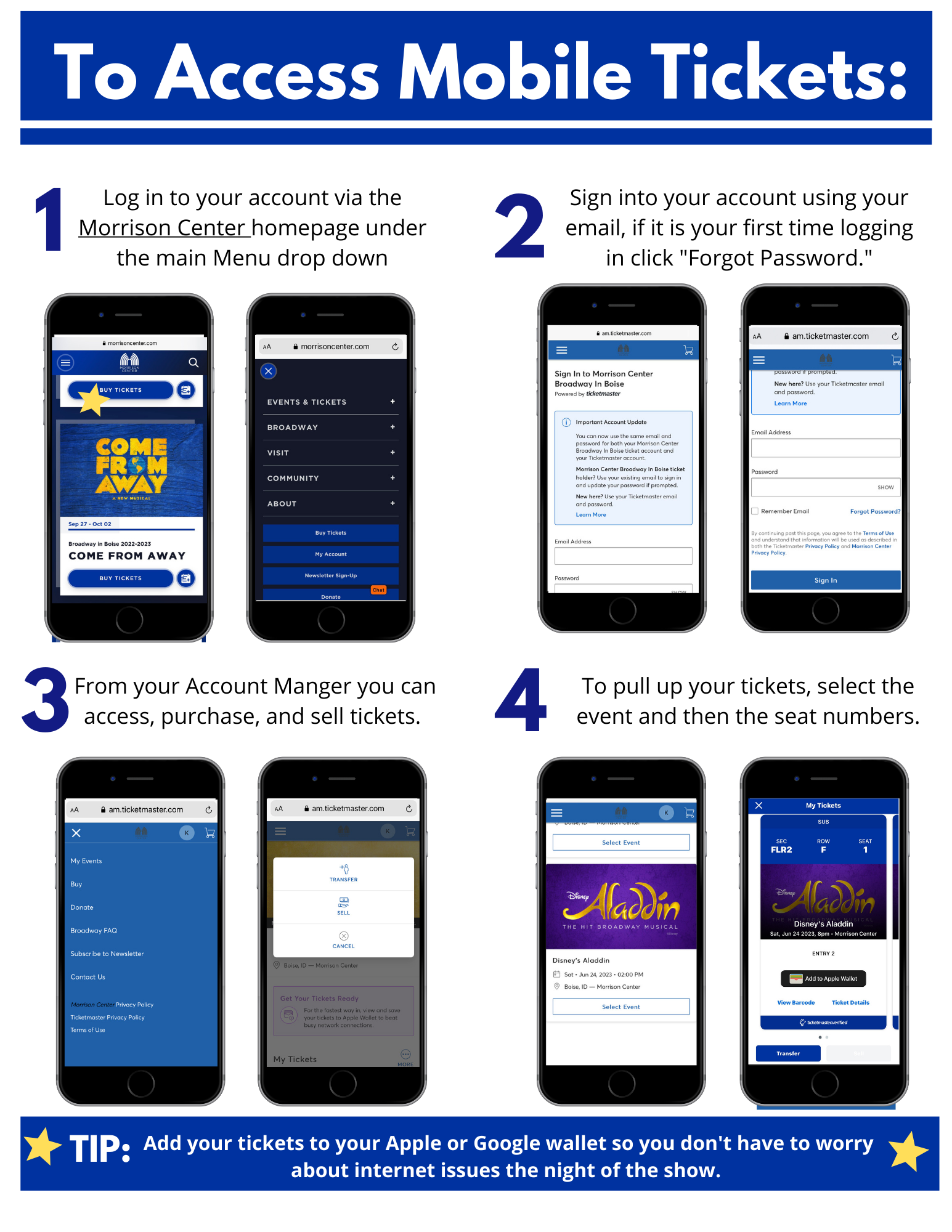 Accessing Your Mobile Tickets Using Account Manager